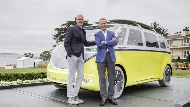 Klaus Bischoff, Head of Volkswagen Design, and Dr. Herbert Diess, Chairman of the Board of Management of the Volkswagen Passenger Cars brand.